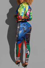 Load image into Gallery viewer, Black &amp; Blue 2 piece  -  Available in Plus Size