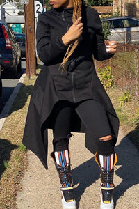 Asymmetrical Black Hoodie