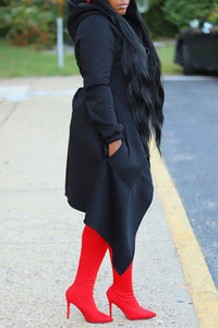 Asymmetrical Black Hoodie