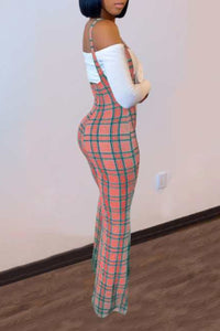 Lace Up Blue and Pink Pant Suit