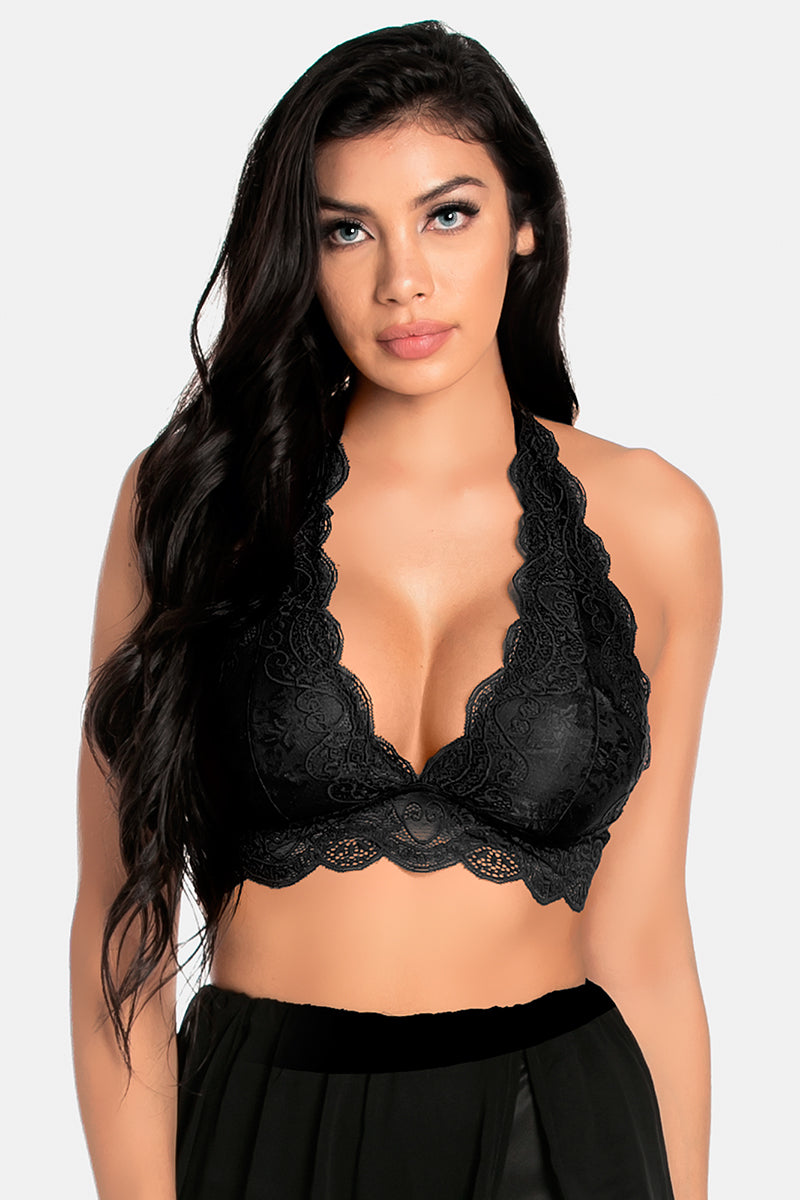 Laced Up Halter Bralette Top