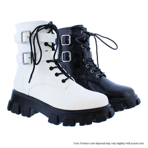 White Combat Boot