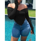 Load image into Gallery viewer, Asymmetrical Black T-Shirt - Available in Plus Size