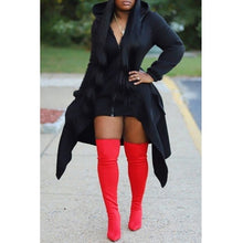 Load image into Gallery viewer, Asymmetrical Black Hoodie