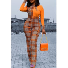 Load image into Gallery viewer, Orange Plaid One-Piece - Available in Plus Size