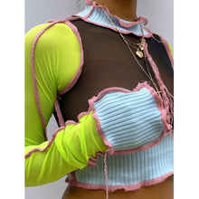Load image into Gallery viewer, Green Patchwork T-Shirt
